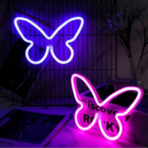 NIB Butterfly Neon Sign - BLUE - Picture 7 of 7